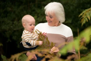 A picture from a family photo shoot in the forest with Nanny and her grandson. Devon Photographer - Robb Webb